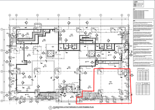 Staff Warehouse Foundation DWG with Ground Floor Framing Plan