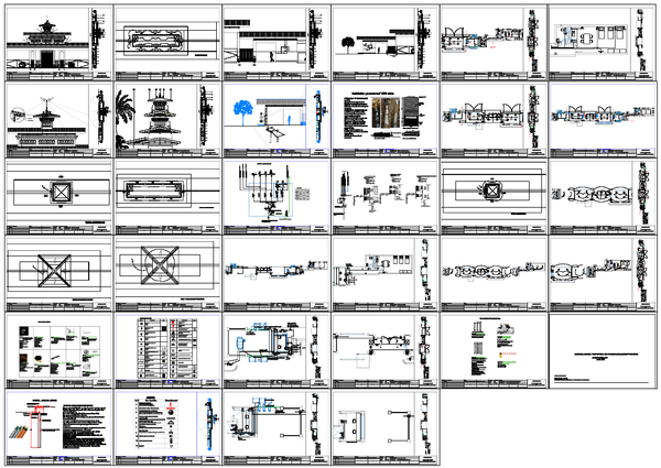 Temple Complex Architectural and Services Layout AutoCAD Drawing