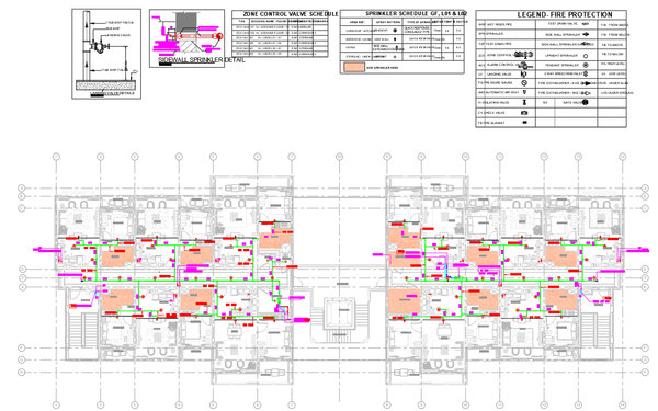 2 and 3 BHK Residential Apartment with Fire Protection Layout