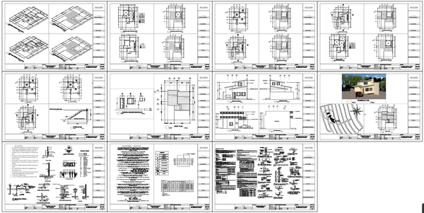 2BHK Residential House Layout with Elevation and Construction Plans