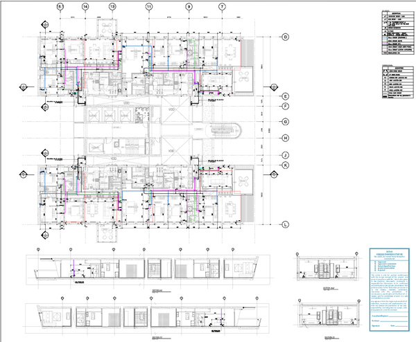3,4 BHK Residential Apartment Layout and Floor Plan with Detailed