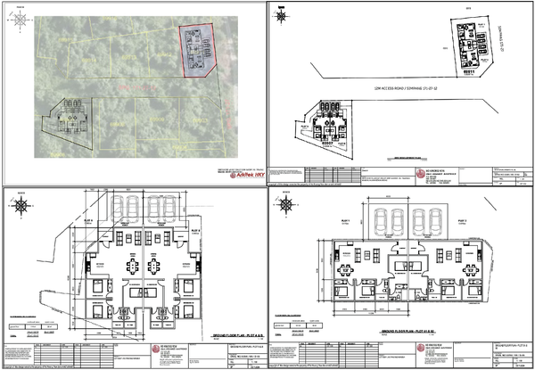3BHK Residential Ground Floor Plan and Layout for Plot A, B, C 69007mm