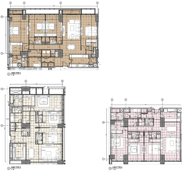 4 and 3 HHK Apartment Plan 20200x16050mm AutoCAD DWG Layouts