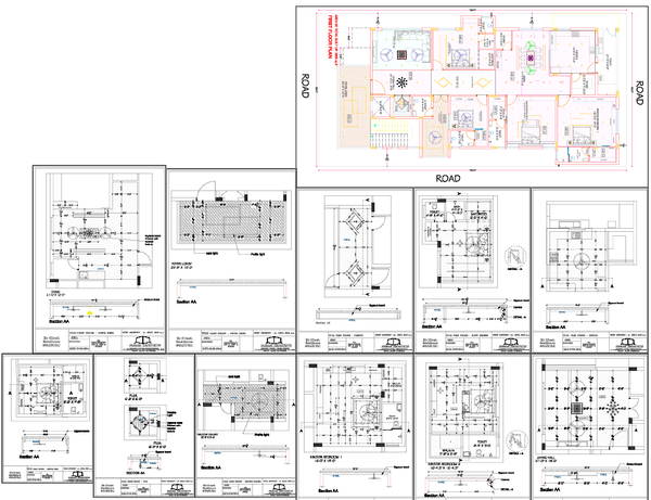 4 BHK Luxurious Bungalow First Floor Plan 3 Side Road Layout