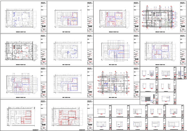 5 BHK Luxurious Bungalow Electric Layout and Door Window Detail