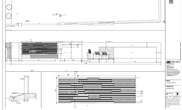 Architectural Boundary Wall AutoCAD DWG 190 Feet Layout Design