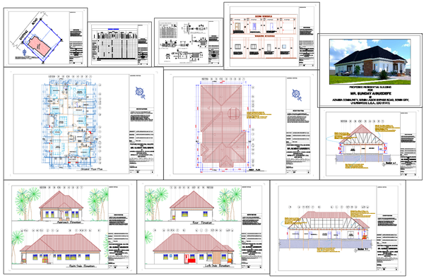 Detailed Residential House Plan with MEP Systems and Layouts