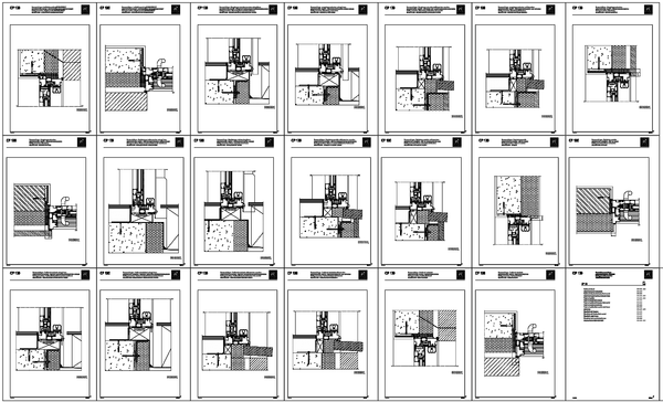 Door Window Frame Section Detail with Sliding Door in AutoCAD