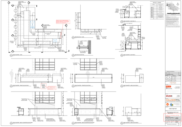 Hotel Restaurant Service Counter 5700mm Interior Elevation Detail
