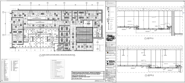 Food Court Kitchen Reflected Ceiling Plan DWG Drawing Layout