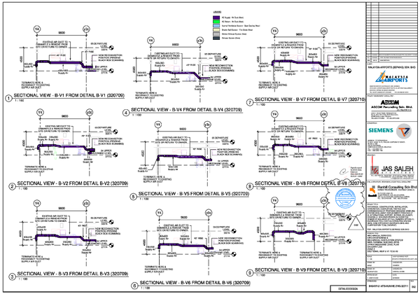 HVAC Ducting Sectional Views DWG for Mechanical Ventilation System