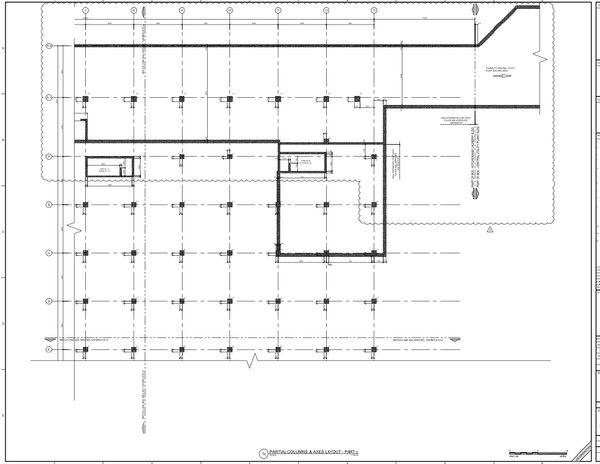 Partial Columns and Axes Layout 8400mm Structural Grid plans