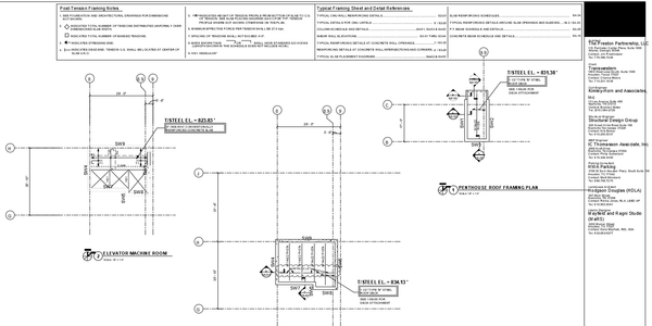 Penthouse Roof Framing And Elevator Machine Room Plan AutoCAD