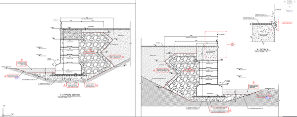 Retaining Wall Section 10000mm Clay Zone Structural Detail DWG