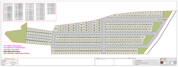 Row House Society Plotting Layout AutoCAD DWG with 205 Plots Plan