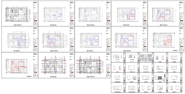 5 BHK Luxurious Bungalow Electric Layout 2 Floor Plan DWG files