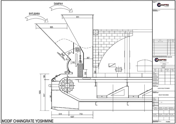 Boiler Yoshimine Layout 1227 Length 1085 Height DWG Plan files