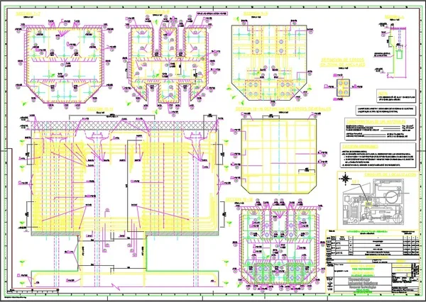 Industrial Hopper Foundation Reinforcement Section DWG Plans