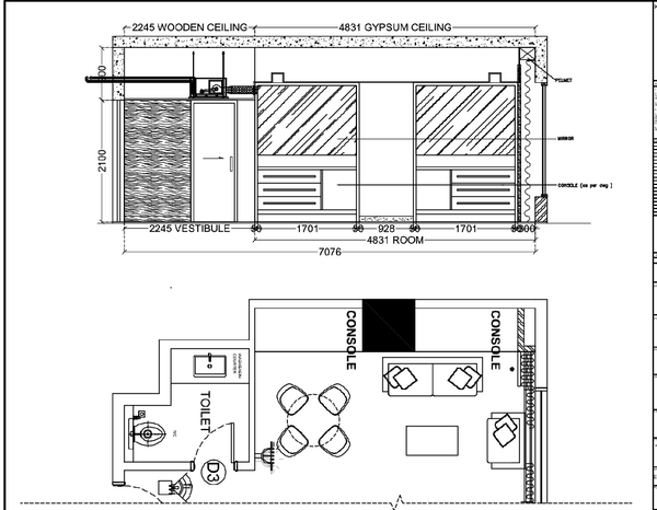 Interior Sitting Area Layout DWG 7076 Room 4831 Ceiling Design