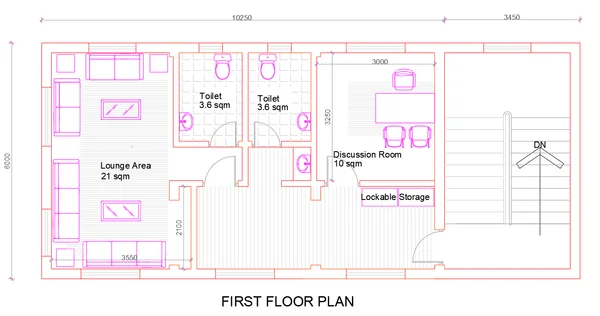 IXE Landside Police Post First Floor 10250mm 6000mm DWG file