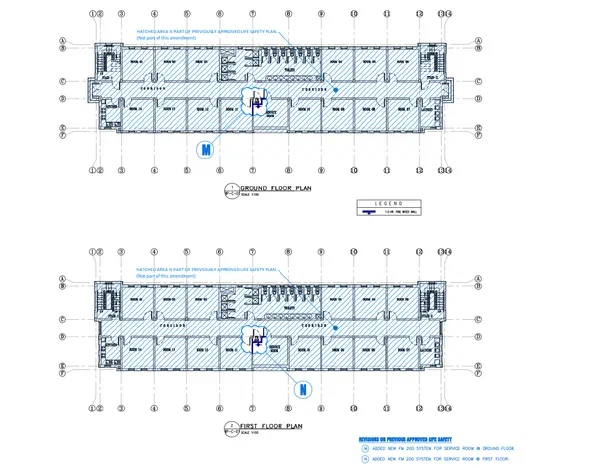 Life Safety Plan DWG Ground First Floor Scale 1 100 Building G 1