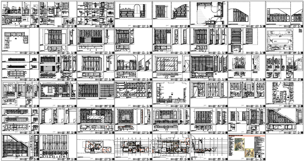 Luxurious Bungalow Interior Layout Elevation Section Detail Drawing