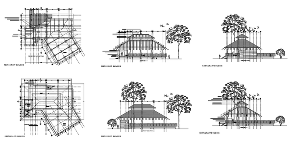Open Restaurant Building Plan 3150 Sq Ft Layout And Elevation Design