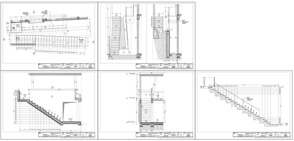 RCC Staircase Section Plan Landing Step Detail AutoCAD Drawing