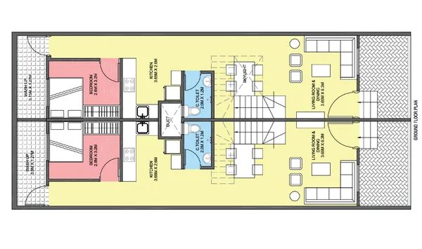 Residential Presentation Ground Floor Plan DWG 3.65m x 6.3m Layout