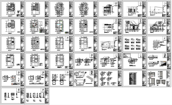 Small House Architectural Floor Plan Elevation Section Detai