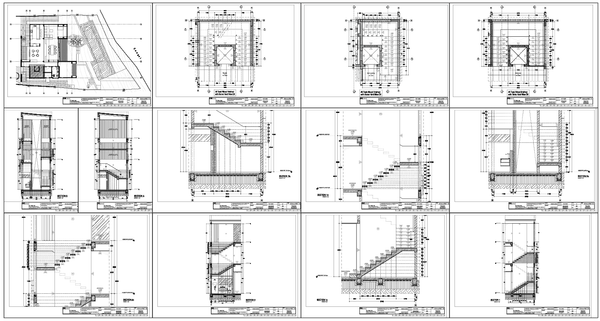 Staircase Layout Plan Section RCC Stair Detail CAD Drawing files