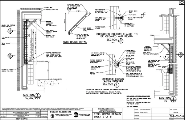Steel Repair Details Column Flange 6ft 9ft6in Section DWG File