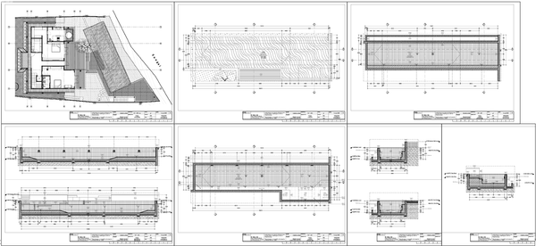 Swimming Pool Layout Plan Section Waterproof Detail CAD Drawing