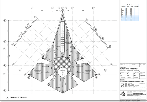 Terrace Roof Plan 88500x51000 Aluminium Standing Seam DWG files