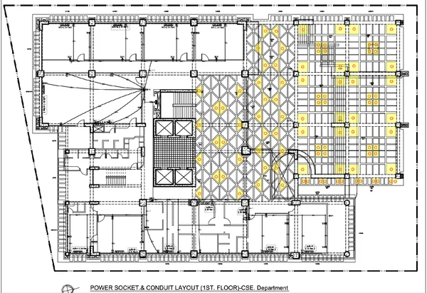 1 st Floor Academic Building Power Socket and Conduit Layout