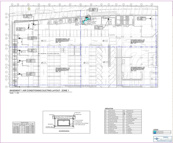 Basement 1 Air Conditioning Ducting Layout plan DWG Scale 1 200