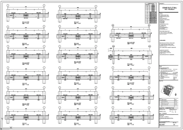 Beam Reinforcement Detail 8400mm RC Beam DWG AutoCAD Designs