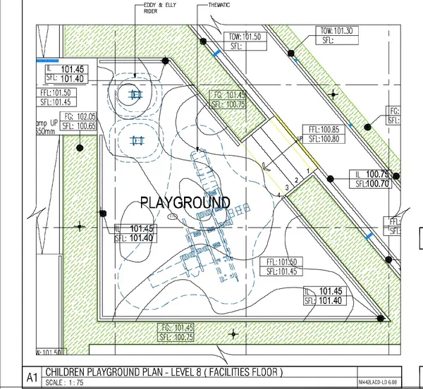 Children Playground Level 8 Facilities Floor DWG Plan Layout