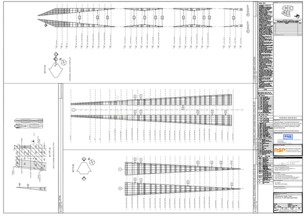 Curtain Wall Panel Types Levels Unfolded Elevation 96 to 118 DWG