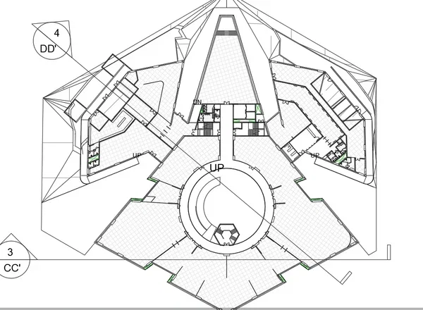 Defence Aviation Gallery Ahmedabad Sections CC DD DWG Levels