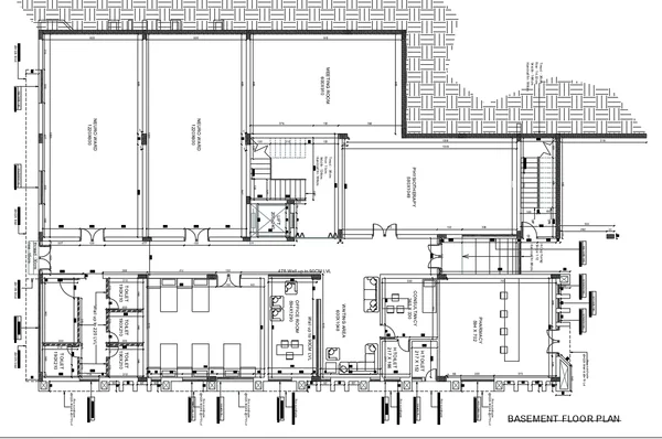 Hospital Basement Layout Working Drawing Neuro Ward 1220x600