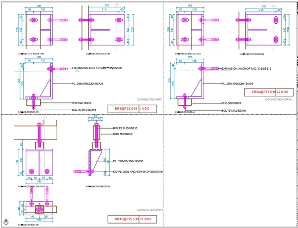 Hotel Connection Detail DWG Shura Island Thai Plate Anchor Plan