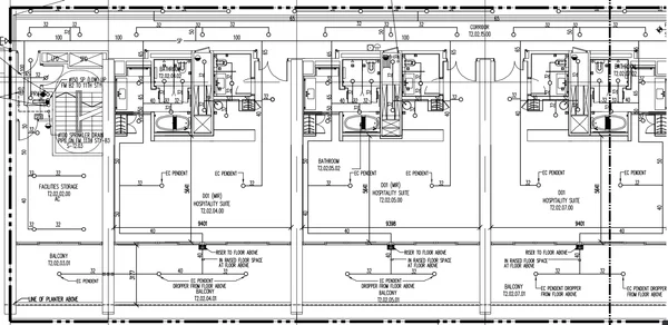 Hotel Tower 2nd Storey Plan 10700x13600 Suite Layout DWG files
