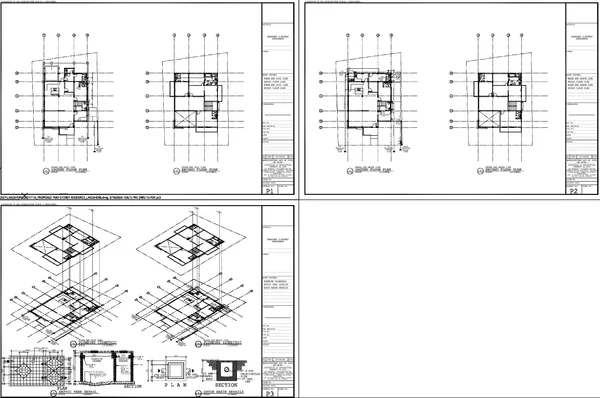 House Center Line Plan And Plumbing Layout DWG With Sizes Details