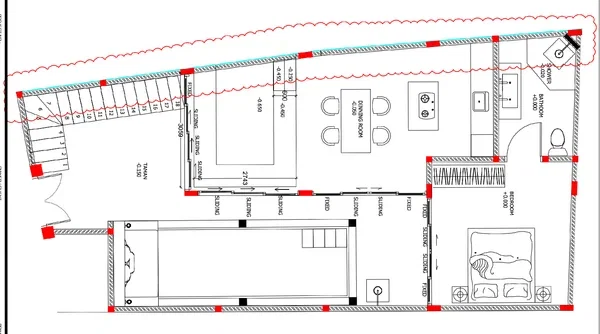 Penambahan Tinggi Dinding Villa DWG Plan Layout With Dimensions