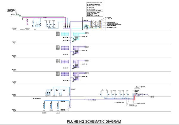 Plumbing Schematic Diagram DWG 5 Storey 28 Unit Residential Plan