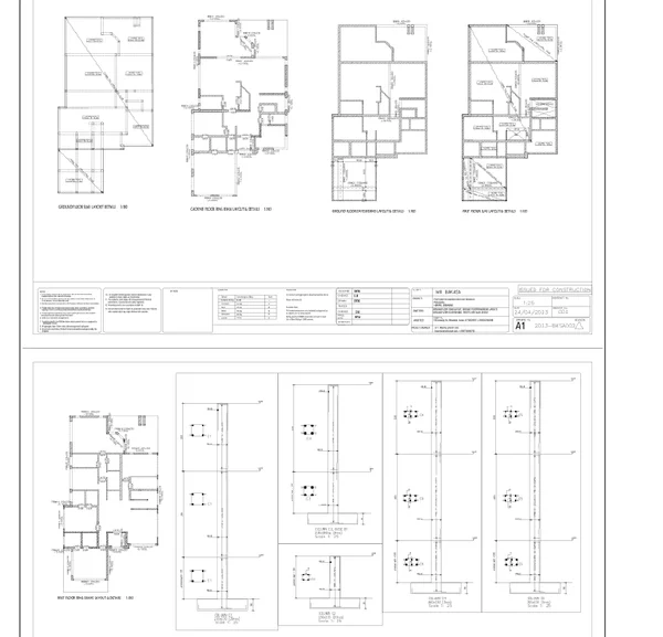 Proposed Residence Structure DWG Layout plan Foundation 1200 mm