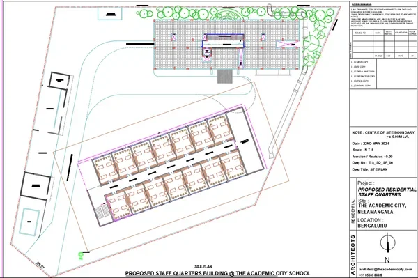 Proposed Staff Quarters Building DWG 144ft by 55ft Site Plan CAD