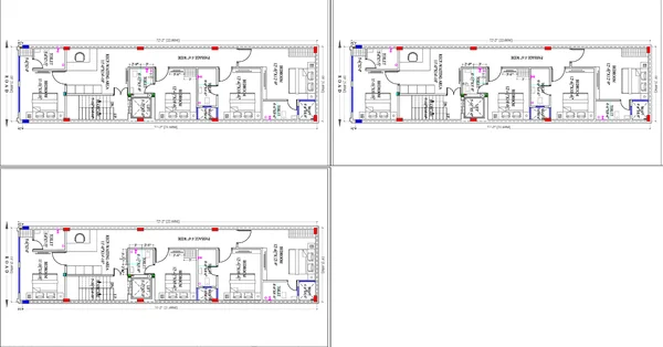Residential First Floor Layout DWG Plan 72 ft 2 inch Details