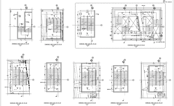 Staircase Detail DWG 1 50 Scale Multi Layout PS04 Plan Design